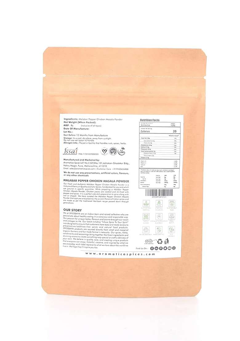 Spicebay Malabar Pepper Chicken Masala 100G - Indya
