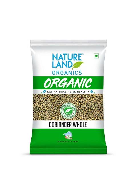 Natureland Organics Coriander Whole 200 Gm - Organic Healthy Spices
