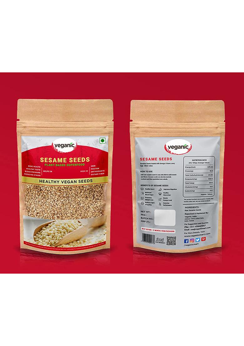 Veganic Roasted Sesame Seeds | White Til For Eating