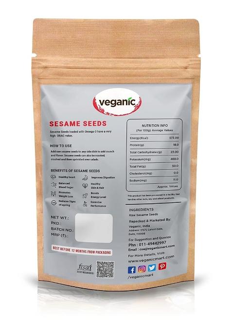 Veganic Roasted Sesame Seeds | White Til For Eating