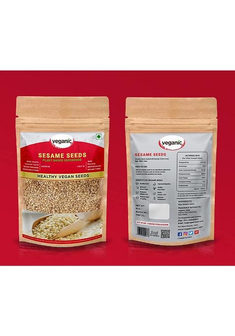 Veganic Roasted Sesame Seeds | White Til For Eating