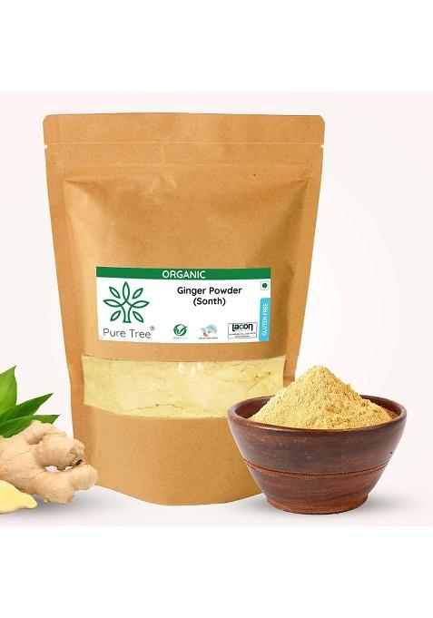 Pure Tree Certified Organic Adrak Powder | 100 G Sonti Dry Sonth - Saunth Allam Ginger For Cooking Gluten Free Sukku Podi