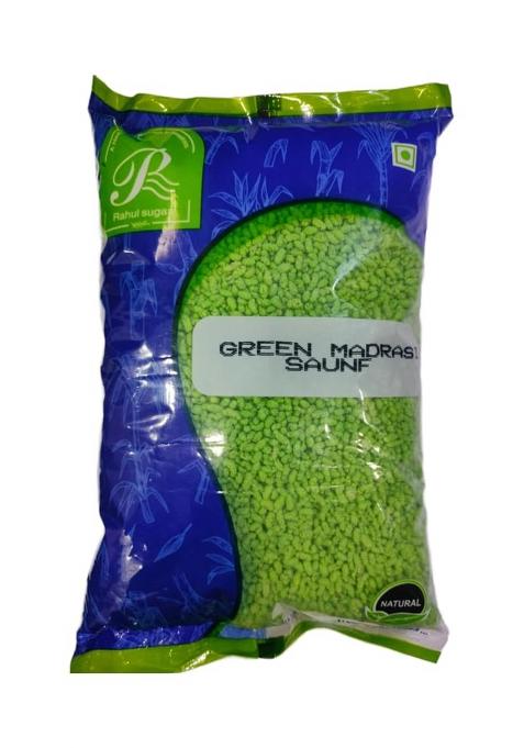 Rahul Sugar Grocery Connect Madrasi Green Saunf (1Kg) Mouthfreshner | Refreshment Natural Peppermint Coated And Scented Fennel Seed White Thandi Mint Thandai Mouth Freshener Mukhwas 1Kg