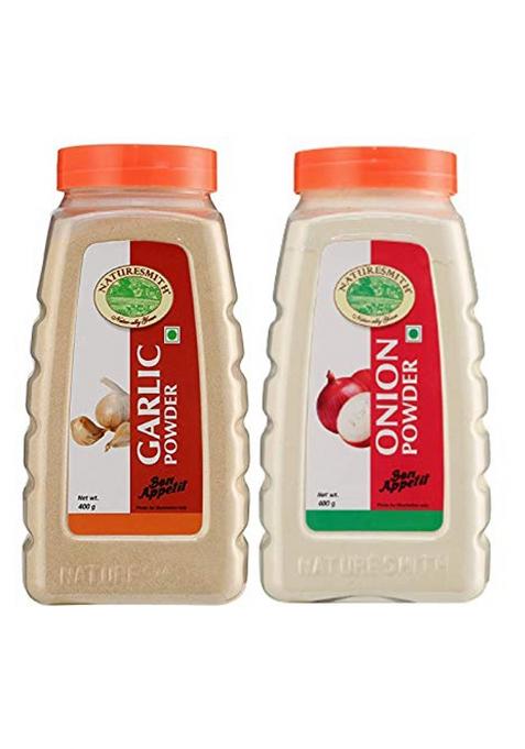 Nature Smith Naturesmith Combo Garlic Powder 400 G + Onion - 800 Gm
