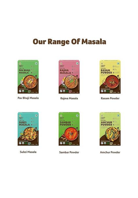 Organic Tattva Tattva, Sambar Masala 100 Gram | Authentic South Indian Flavor, Naturally Processed Flavorful, 100% Natural, No Preservatives