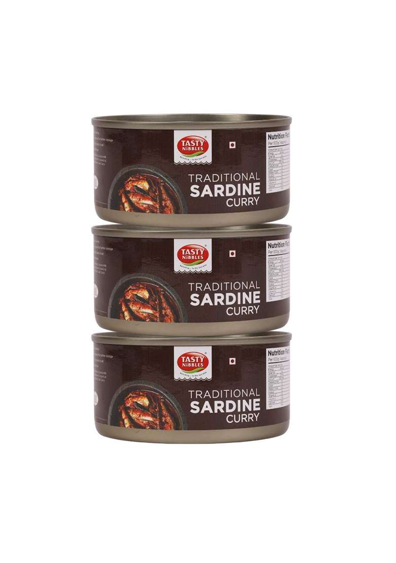 Tasty Nibbles Traditional Sardine Curry 185Gx3(Pack Of 3, 555G) - Indya