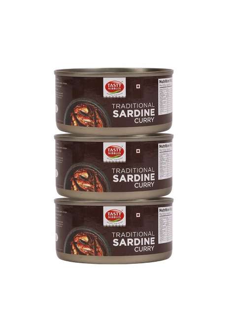 Tasty Nibbles Traditional Sardine Curry 185Gx3(Pack Of 3, 555G)