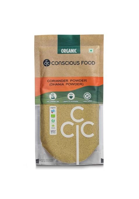 Conscious Food Dhania Powder | Coriander 100G Organic Iron-Pounded Strong Aroma Dhaniya Kothmirapodi Chemical Free & Pesticides Unadulterated