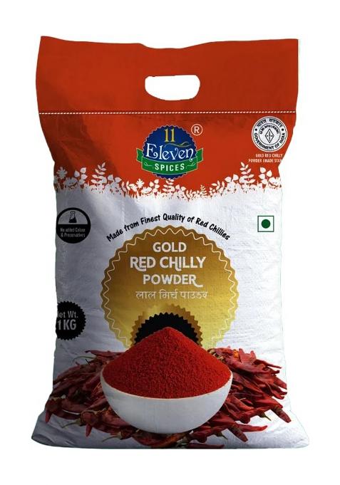 11 Eleven Spices Gold Chilli Powder | Pure & Natural Lal Mirch Spicy Red Masala For Cooking No Added Colours, Flavours Or Preservatives Hot Aromatic Indian Spice Curries, Gravies, Marinades (1 Kg)