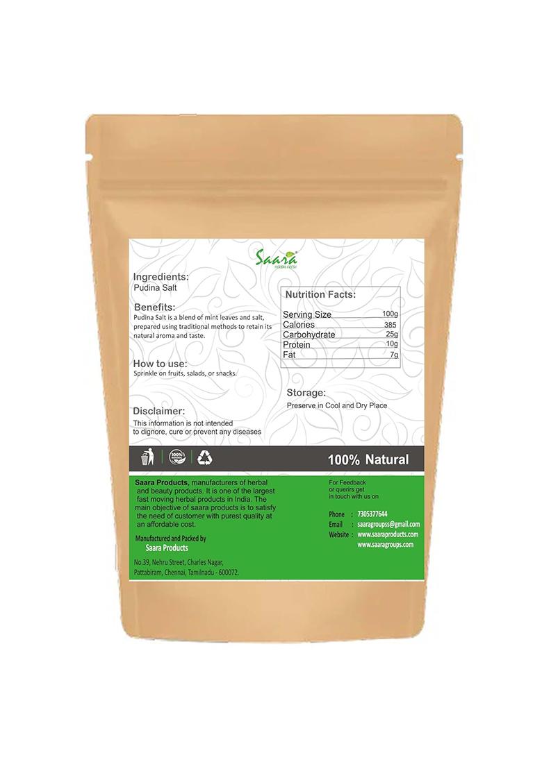 Saara Herbal Fresh Pudina Uppu 10G | Mint Salt Namak For Cooking & Seasoning