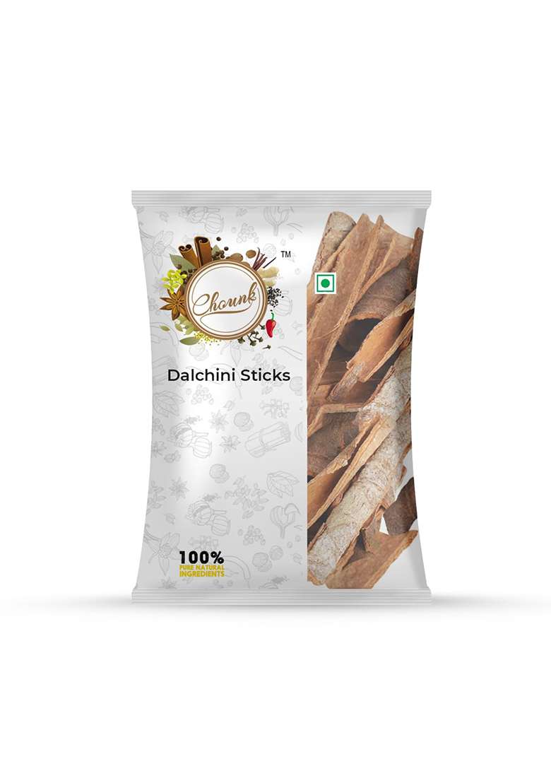 Chounk Cinnamon Sticks | Dalchini Stick Cassia Flavorful For Cooking With No Preservatives 100Gm (50G X Pack Of 2) - Indya