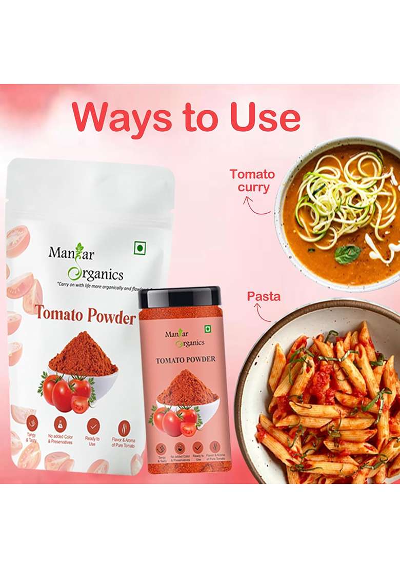 Manhar Organics Dehydrated Tomato Powder 1Kg | Dry Tamatar Ready To Use Tangy, Spray-Dried & Delicious - Indya