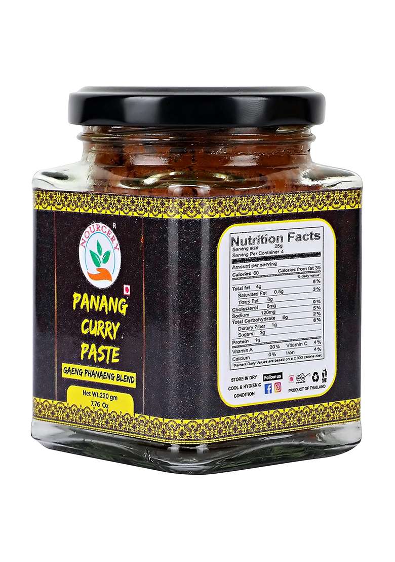 Nourcery Gaeng Panang Curry Paste, 220G (Gaeng Phanaeneg Blend) - Indya