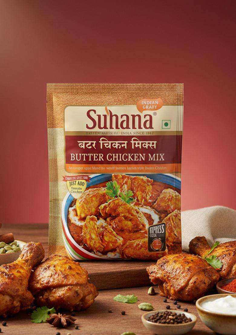 Suhana Butter Chicken Spice Mix 50G Pouch - Pack Of 8 - Indya