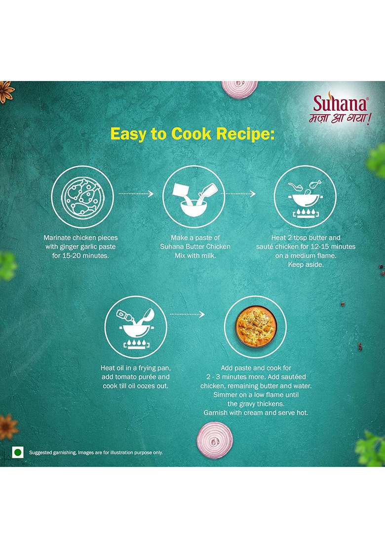Suhana Butter Chicken Spice Mix 50G Pouch - Pack Of 8 - Indya