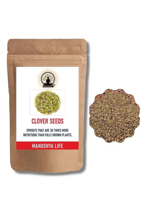 Manushya Life Clover Seeds For Sprouting | Satvic Lifestyle Sproutings (100 Gm)