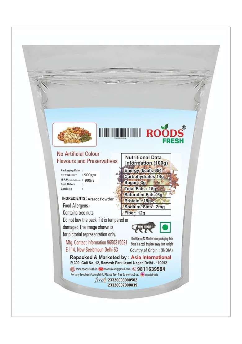 Roods Fresh Arrowroot Powder, Ararot Powder 900 G - Indya