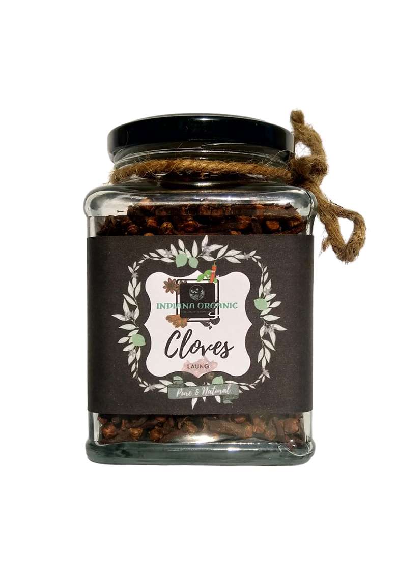 Indiana Organic Sabut Laung, Cloves Whole Bold Size, Syzygium Aromaticum, 100 Gram - Indya