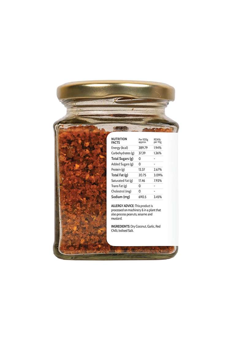 Homemade Love Lasun Khobra Chutney (110G) | Dry Garlic Coconut Powder Authentic Maharashtrian Roasted (Lahsun) & (Khobra) Blend No Artificial Preservatives - Indya