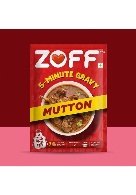 Zoff 5-Minute Mutton Masala Gravy Mix - Quick & Easy Indian Curry For Travel Home Authentic Homestyle Flavor Perfect With Rice, Roti, Or Bread 90G