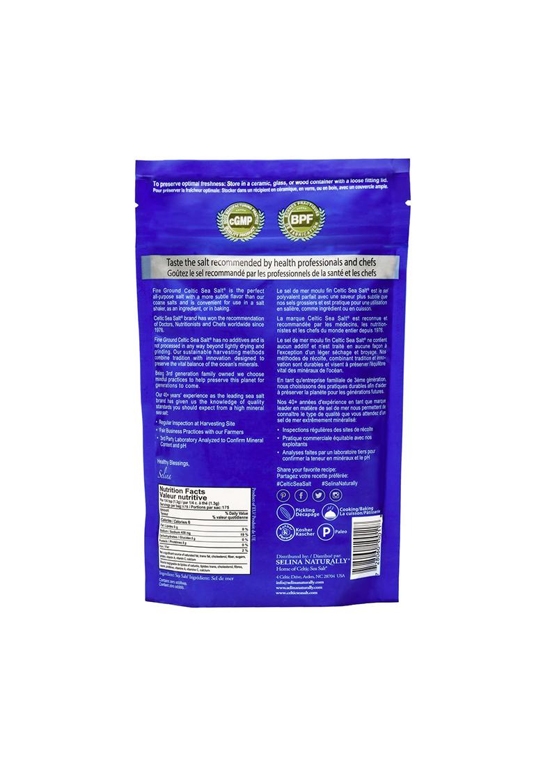 Celtic Sea Salt Salt, Fine Ground Mineral 8 Ounce Resealable Bag, Unrefined, Vital Minerals, Family Founded Since 1976.