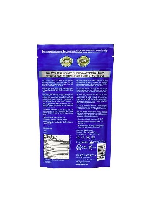 Celtic Sea Salt Salt, Fine Ground Mineral 8 Ounce Resealable Bag, Unrefined, Vital Minerals, Family Founded Since 1976.