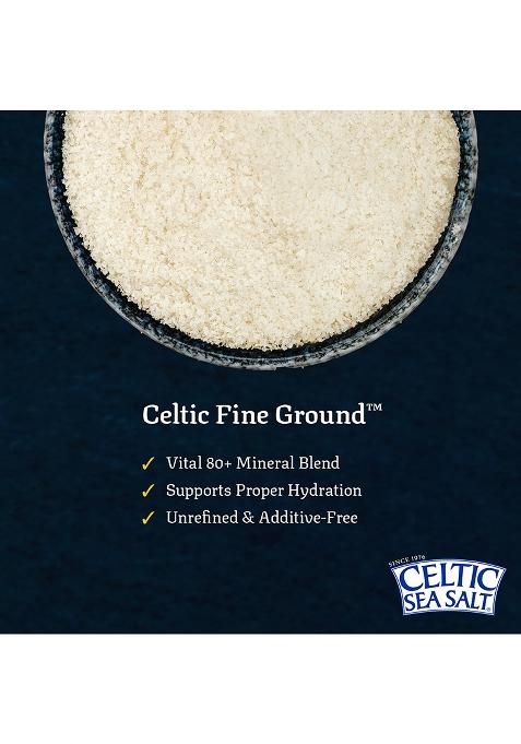 Celtic Sea Salt Salt, Fine Ground Mineral 8 Ounce Resealable Bag, Unrefined, Vital Minerals, Family Founded Since 1976.