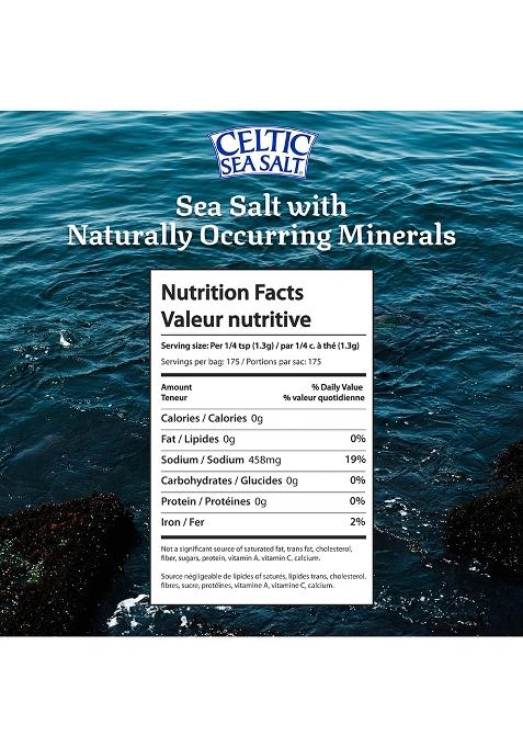 Celtic Sea Salt Salt, Fine Ground Mineral 8 Ounce Resealable Bag, Unrefined, Vital Minerals, Family Founded Since 1976.