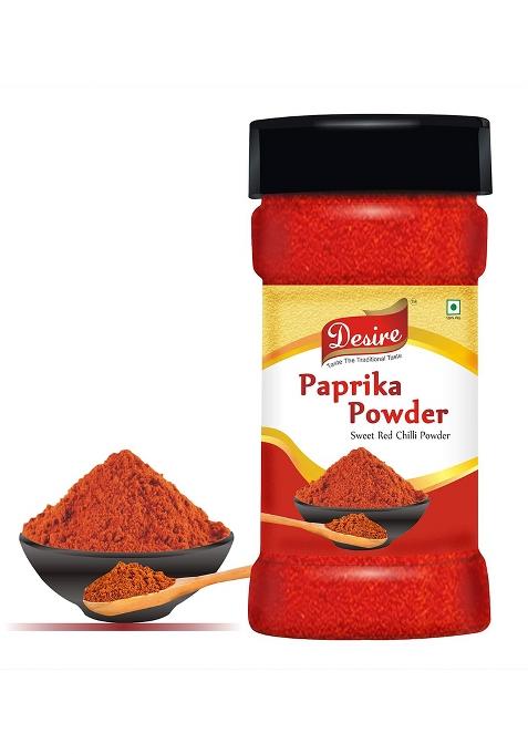 Desire Paprika Powder 100 Gram | 100% Pure No Artificial Colours, Flavours, Fillers Or Preservatives |Garnish, Season, Make Spice Rubs Marinades
