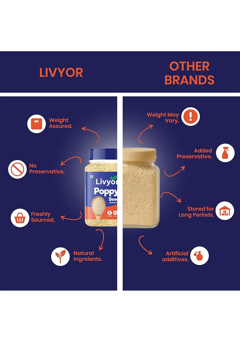 Livyor Natural White Poppy Seeds (Posto)
