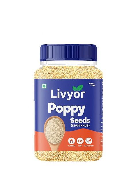 Livyor Natural White Poppy Seeds (Posto) - 200Gm (Khus Khus) | Unpolished & Raw Rich In Nutrients