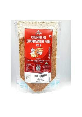 Jungle Naturals Spicy Chemmeen Chammanthi Podi 100G | Kerala Style Homemade Dried Prawns And Toasted Coconut Chutney Powder