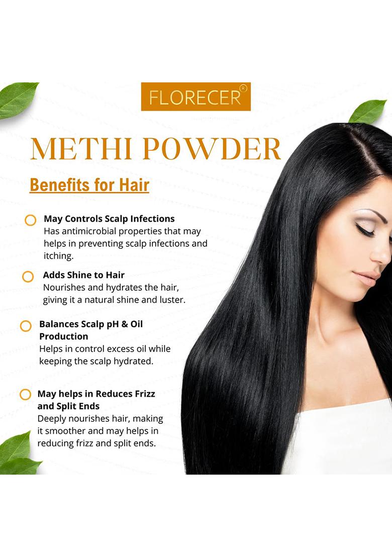 Florecer Organic Methi Powder For Hair | Fenugreek Seeds Powder- 100 Gram, Brown
