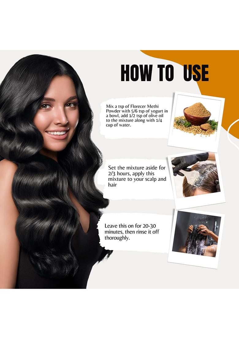 Florecer Organic Methi Powder For Hair | Fenugreek Seeds Powder- 100 Gram, Brown