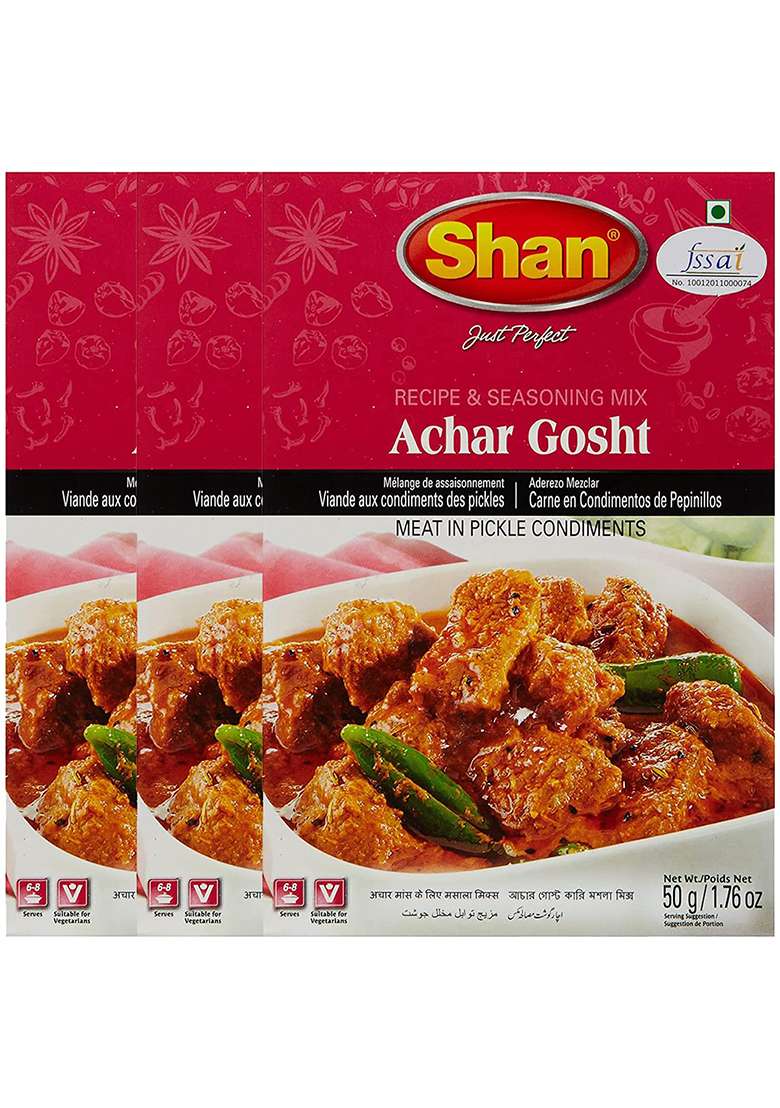 Shan Achar Gosht Masala, 1.76 Oz 50 G, 3 Pack - Indya