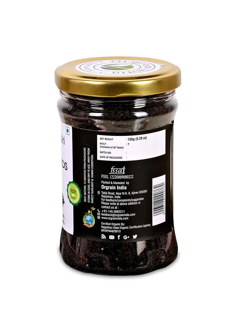 Orgrain India Organic Raw Black Seeds 150G | Nigella Kalonji For Weight Loss - Indya
