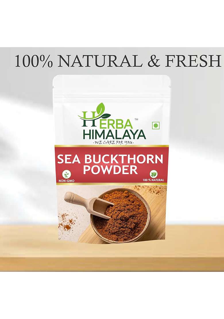 Herba Himalaya Sea Buckthorn Berries Powder - Rich In Omega, Vitamin E, C Pure & Natural (100 Gm) - Indya