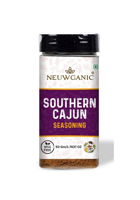 Neuwganic - Southern Cajun Seasoning Powder Bold & Spicy Sprinkler For Cooking Grilling Ideal Meats, Fries, Popcorn, Seafood, Vegetables, Marinades Dips 50 Gm