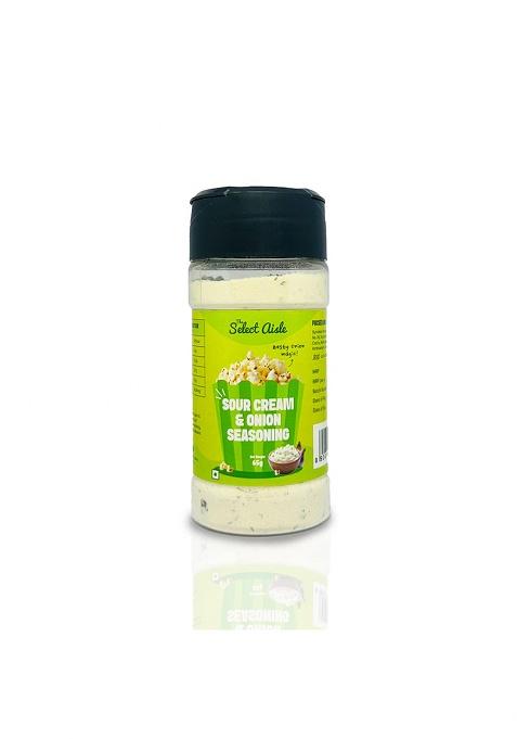 The Select Aisle Sour Cream Onion Seasoning 65G | Perfect For Popcorn, Fries, Chips, Nachos, Pasta & Snacks Tangy Savory Flavor Ready-To-Sprinkle Vegetarian No Artificial Additives