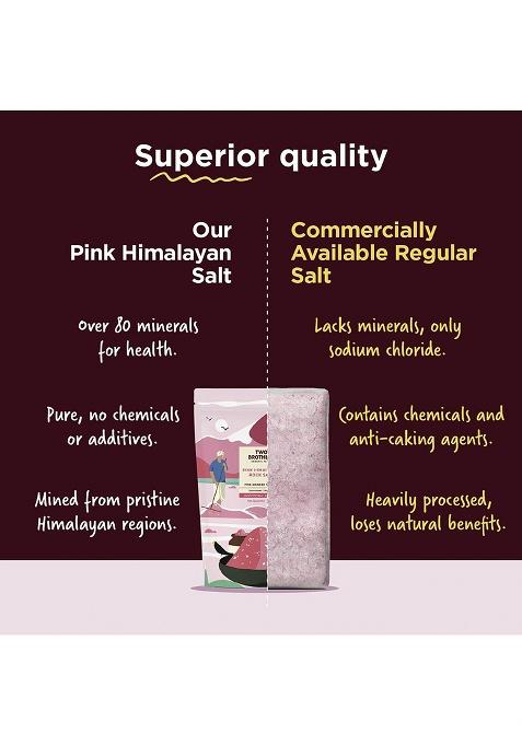 Two Brothers Organic Farms Pink Himalayan Rock Salt (1Kg) Naturally Rich In Minerals | Unprocessed, Additive-Free Packed With Iron, Copper, Zinc & Manganese A Healthier Alternative For Cooking