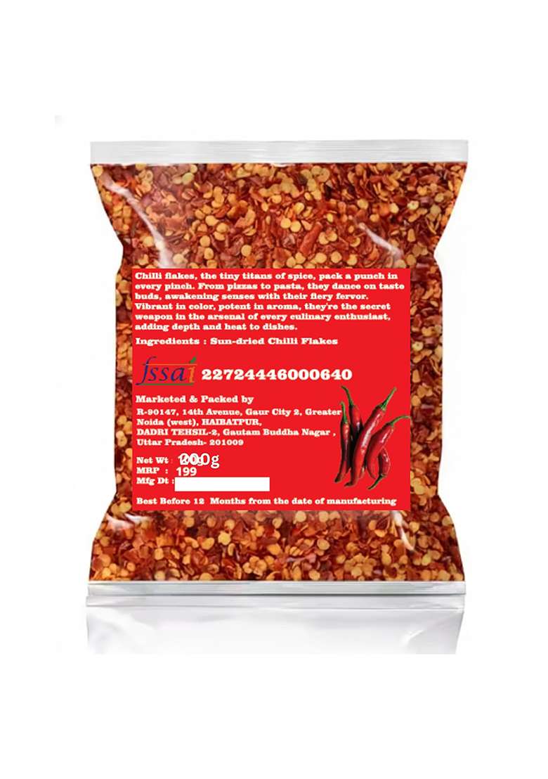 Aromaa Organics Refill Pack Pizza Oregano Seasoning And Chilli Flakes Combo Pack, 200G Each - Indya