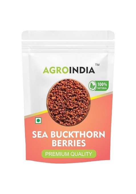 Agroindia Sea Buckthorn Berries -Himalayan Berries- Best Source Of Natural Vitamins And Minerals- 100% Organic For Skin- Rich In Omega, Fatty Acids, Vitamin E, C, No Added Sugar (200G)