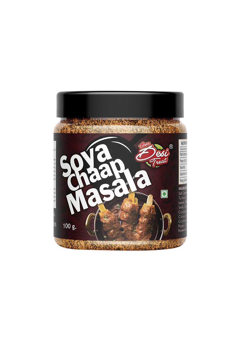 Desi Treat Soya Chaap Masala | Authentic Indian Spice Blend For Rich & Flavorful Curries Gravy, Tikka, Roll Street-Style Dishes 100G Pack