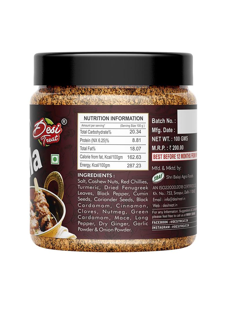 Desi Treat Soya Chaap Masala | Authentic Indian Spice Blend For Rich & Flavorful Curries Gravy, Tikka, Roll Street-Style Dishes 100G Pack