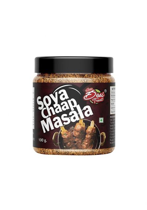Desi Treat Soya Chaap Masala | Authentic Indian Spice Blend For Rich & Flavorful Curries Gravy, Tikka, Roll Street-Style Dishes 100G Pack