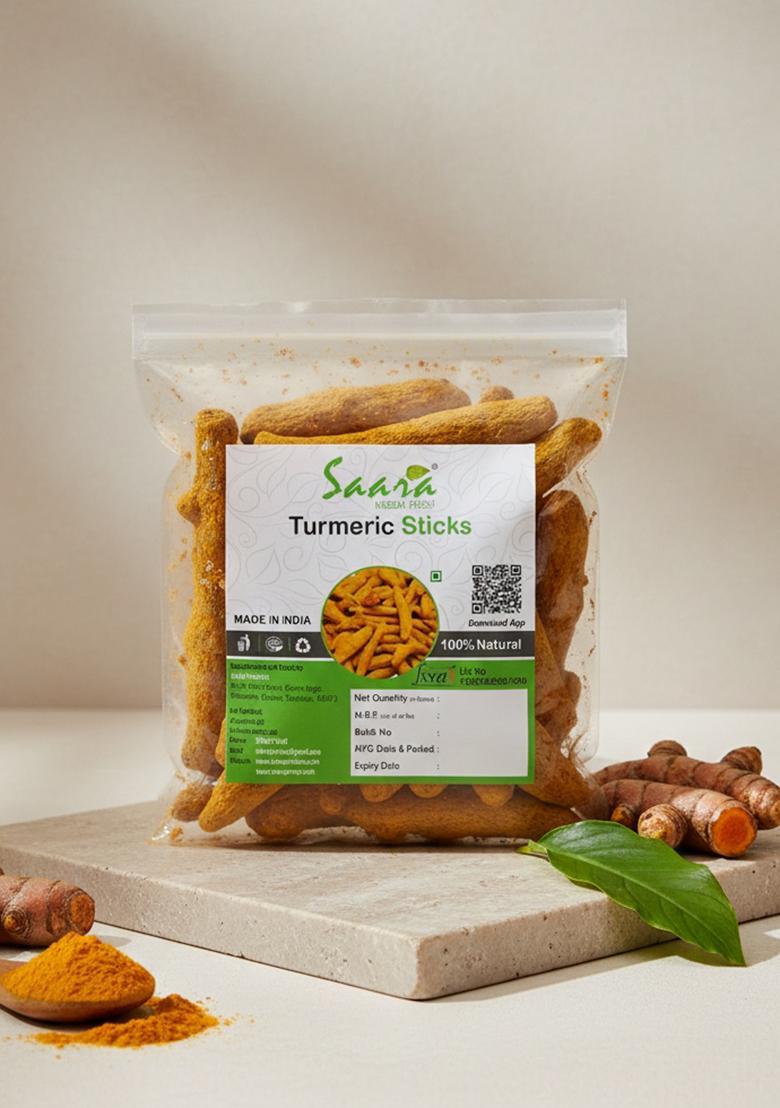 Saara Herbal Fresh Dried Turmeric Sticks,50 Grams, Haldi Kadi, Gatiya, Sabut Haldi,(Pack Of 1 X 50 Grams)