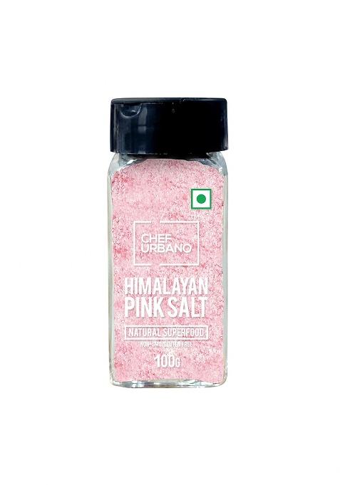 Chef Urbano Himalayan Pink Salt Sprinkler 100G | Pure & Natural Mineral Rich Low Sodium Packed With 84 Minerals Glass Bottle