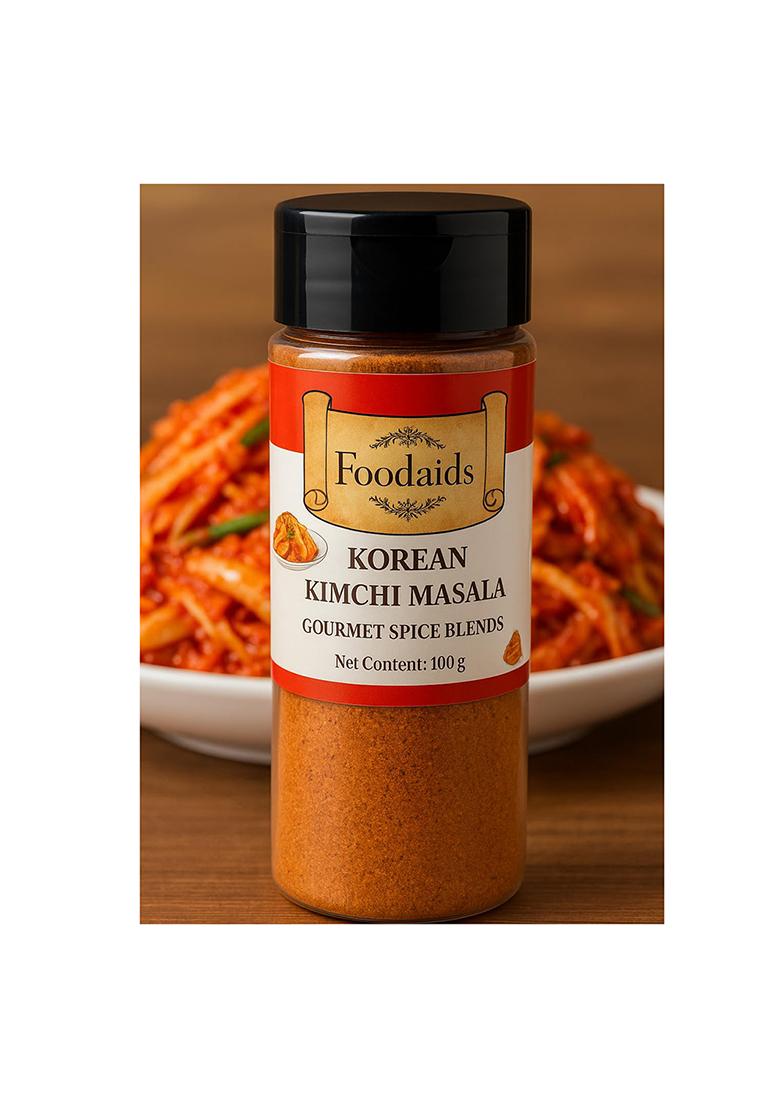 Foodaids Korean Kimchi Masala Seasoning- Noodles, Fries, Sprinkle On Veggies, Salads Etc, Marinades, Rice Bowls, Maggie. Tangy Spice Mix Powder.