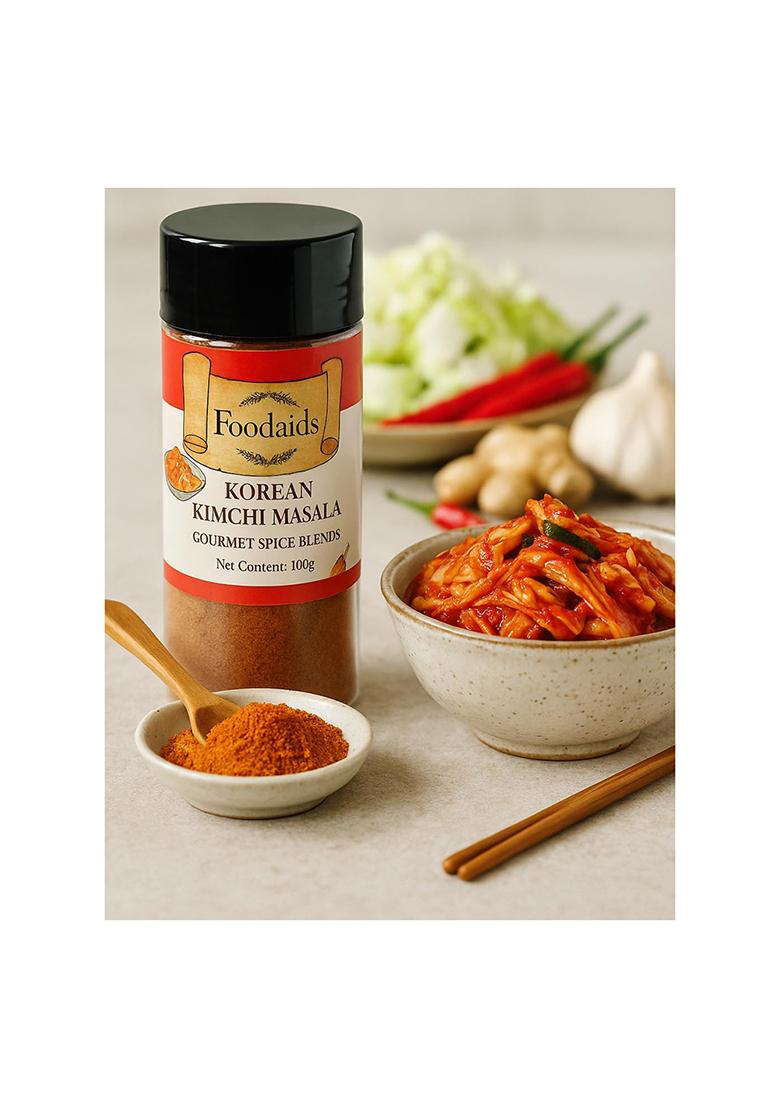 Foodaids Korean Kimchi Masala Seasoning- Noodles, Fries, Sprinkle On Veggies, Salads Etc, Marinades, Rice Bowls, Maggie. Tangy Spice Mix Powder.