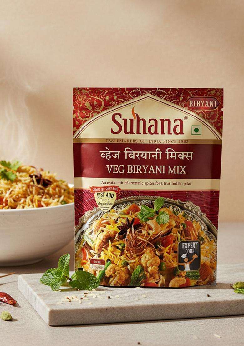 Suhana Veg Biryani Spice Mix 50G - Pack Of 2 - Indya